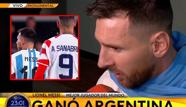 Lionel Messi se refirió al incidente que tuvo con el futbolista de Paraguay. Foto: captura/TV Pública