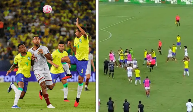 El final del partido entre Venezuela y Brasil se vio opacado por una pelea que no tuvo graves consecuencias. Foto: composición LR/la Vinotinto/Latina