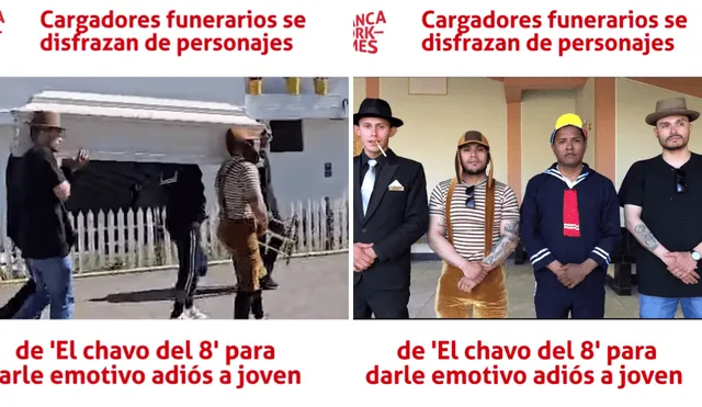 Cuadrilla fúnebre indicó que fue un gusto para ellos realizar el homenaje. Foto y video: Huanca York Times