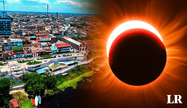 Eclipse solar en Iquitos este sábado 14. Foto: composición LR/ Iquitos Travel Guide