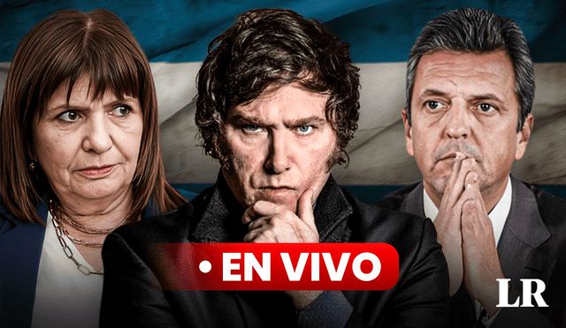 Javier Milei, Patricia Bullrich y Sergio Massa son los candidatos favoritos, según las últimas encuestas. Foto: composición de Jazmin Ceras/El País/EFE