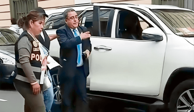 Capturado. Congresista Luis Picón fue llevado a Requisitorias. Foto: captura de video