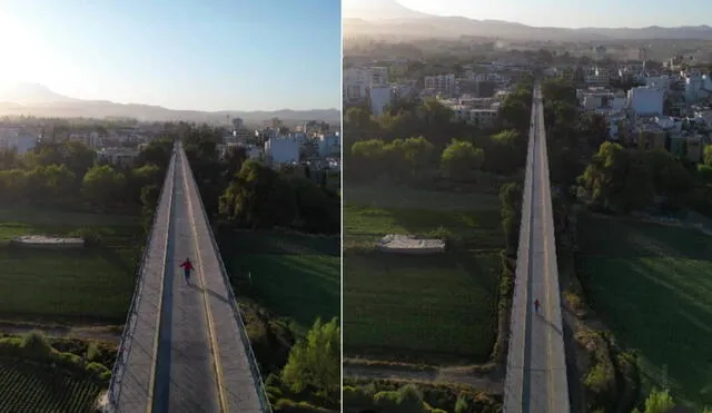 El puente fierro se ubica en Arequipa y tiene 484 metros de largo. Foto: instagram Isa Terrones