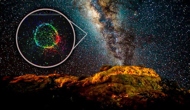  Desde el cañón del Colca es posible observar neutrinos del universo profundo. Foto: composición LR / T2K Collaboration / Zen Travellers   