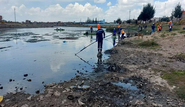 Río Coata se seca en la ciudad de Juliaca.  Foto: La República