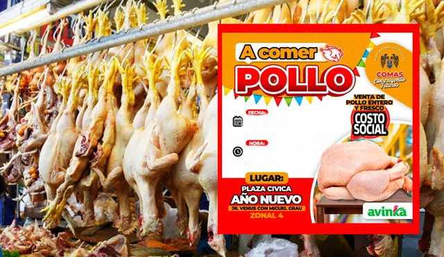 Municipalidad de Comas informó que la venta de pollos se dará a un "costo social". Foto: composición La República/ Andina/ Facebook