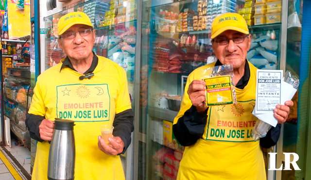 Don Luis, el emprendedor de 90 años que recorre los diferentes mercados de Lima ofreciendo su Emoliente Don José Luis. Foto: composición LR/Fabrizio Oviedo / Elisa Cruz