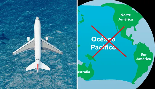 La forma de la Tierra influye en que los aviones no viajen por el océano Pacífico. Foto: composición LR/MyHydration