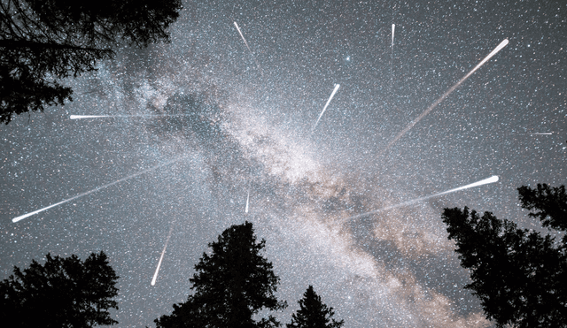 La lluvia de estrellas Oriónidas tiene lugar cada vez que la Tierra atraviesa la estela de escombros dejada por el cometa Halley. Foto: Adobe Stock