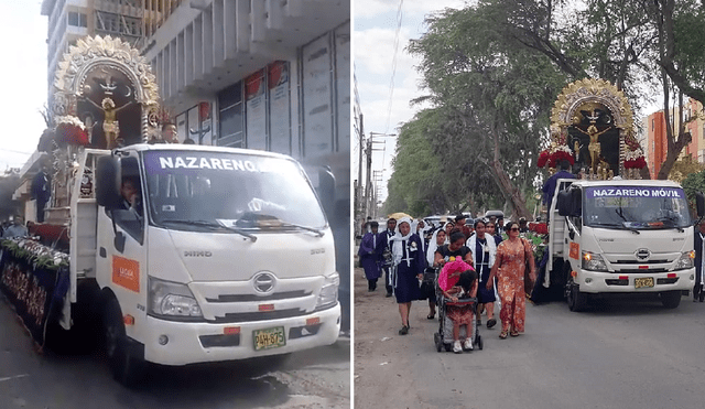 Señor de los Milagros realizó su cuarto recorrido en Piura. Foto: composición LR/Facebook