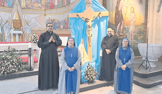 Misión. María del Pilar y María del Perpetuo Socorro en la parroquia la Sagrada Familia de Gaza. Foto: difusión