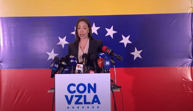 La candidata presidencial María Corina Machado ofreció rueda de prensa este martes 24 de octubre. Foto: Vente Venezuela