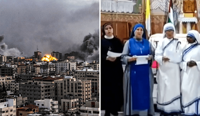 Monjas peruanas informaron que en la Franja de Gaza no cesan los "bombardeos". Foto: composición LR/EFE/Canal N