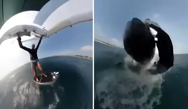 El australiano Jason Breen salió ileso tras chocar con una ballena mientras estaba en el mar. Foto: composición LR/captura GFS News/YouTube - Video: GFS News/YouTube