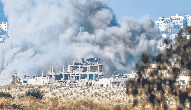 Gaza. Los bombardeos preceden al ataque terrestre. Foto: EFE