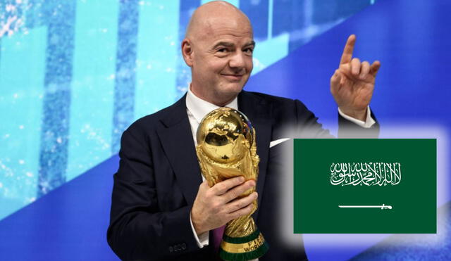 Gianni Infantino anunció que Arabia albergará el Mundial 2034. Foto: composición GLR