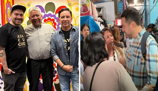 Giacomo Bocchio visitó mercado de Ayacucho y ciudadanos no dudaron en tomarse fotos con él. Foto: composición LR/Giacomo Bocchio/Instagram/ Youtube