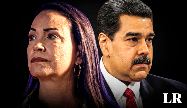 María Corina Machado se tendría que medir ante Nicolás Maduro en las elecciones presidenciales de 2024 si procede su candidatura. Foto: composición LR
