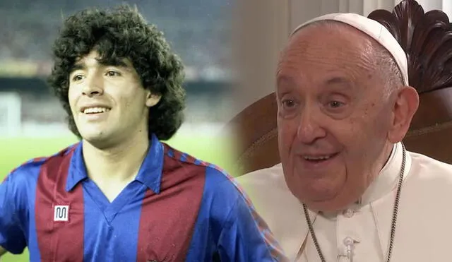 El papa Francisco se refirió a los problemas en la vida de Maradona. Foto: composición LR/TG1