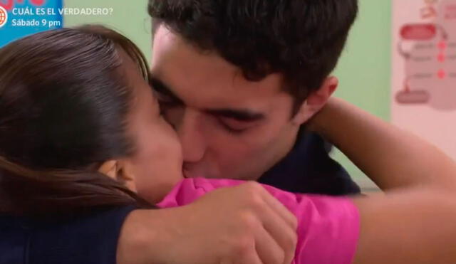 Jimmy y Dolores se besaron tras formalizar su relación. Foto: Captura de América TV