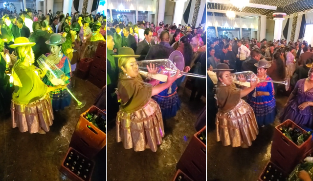 La mujer sorprendió con su destreza para tomar de la copa. Foto: composición LR/@guidomq