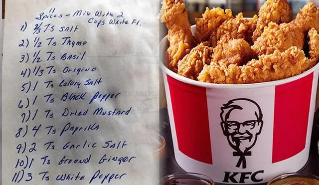 La receta secreta de KFC fue desvelada por 'casualidad'. Foto: composiciín LR/KFC