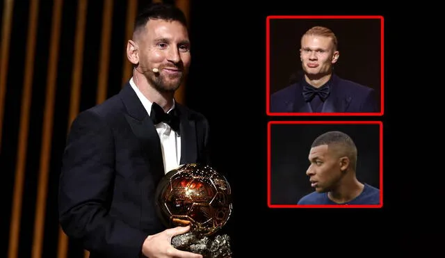 Lionel Messi ganó su octavo Balón de Oro por encima de Haaland y Mbappé. Foto: EFE