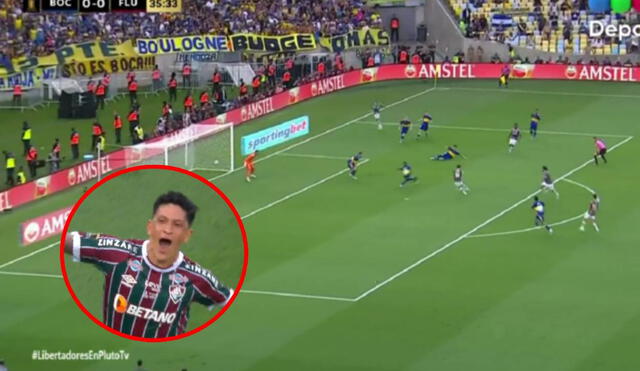 German Cano abrió el marcador del Fluminense sobre Boca en el Maracaná. Foto: captura/Televe Deportes