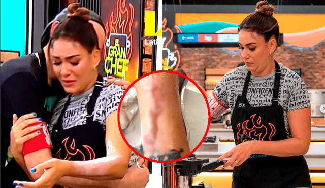 Tilsa Lozano fue atendida rápidamente tras quemarse con una olla en su estación. Foto: composición LR/Instagram/Tilsa Lozano/El gran chef famosos