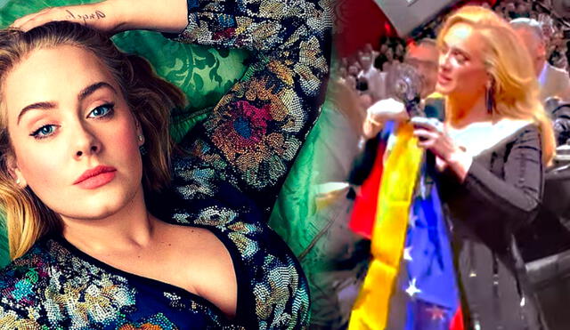 Adele con la bandera venezolana en sus hombros se vuelve tendencia. Foto: composición LR/Adele