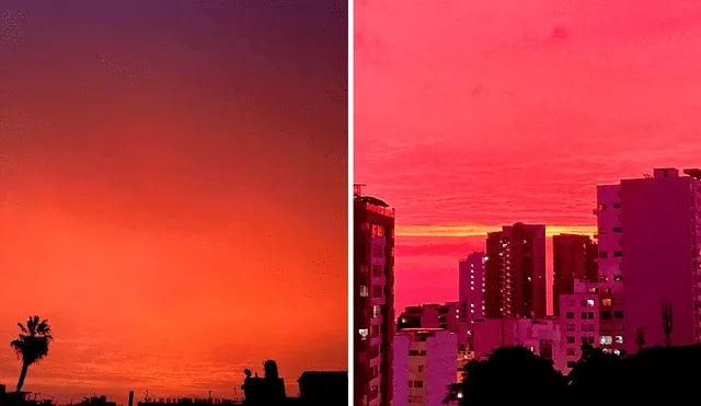 Cielo rojo en Lima se apreció el domingo 5 de noviembre. Foto: composición La República/Senamhi