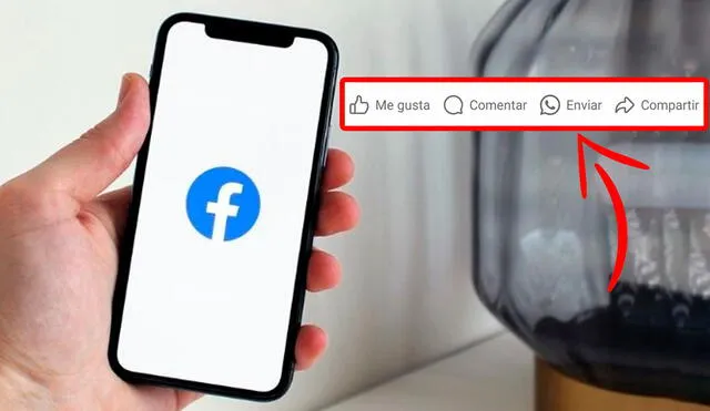 Botón de Facebook está disponible solo en dispositivos móviles. Foto: Tienda Nube