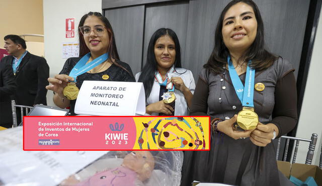 Indecopi premió a las mujeres que ganaron una medalla en el evento internacional. Foto: composición La República/Andina