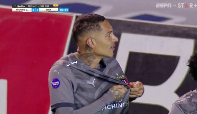 Paolo Guerrero tiene 2 goles en la liga ecuatoriana. Foto: captura de ESPN