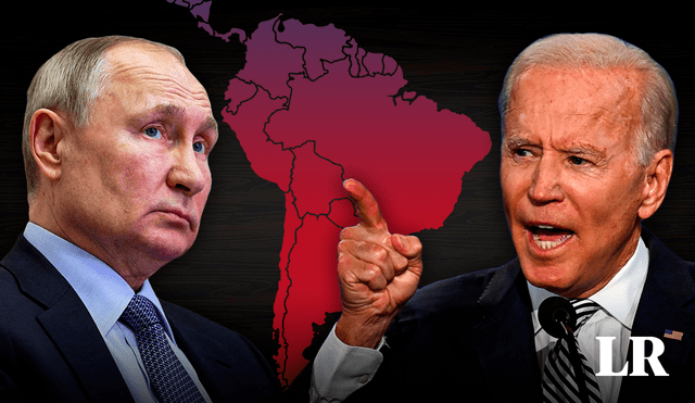 Según el Gobierno de Biden, Rusia intenta socavar el apoyo a Ucrania y propagar políticas antiestadounidenses y el sentimiento anti-OTAN. Foto: composición LR/EFE/AFP