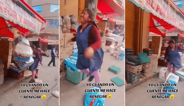 Divertida broma de comerciantes se convirtió en viral. Foto: composición LR/@sucre_juliaca - Video: @sucre_juliaca