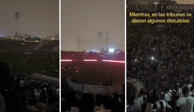Algunos hinchas de la zona sur intentaron ingresar a la tribuna de occidente del estadio de Alianza Lima. Foto: composición LR/captura de YouTube/Qué sale