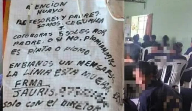 Carta amenazante fue dejada en portón de colegio. Foto: Día a Día Trujillo