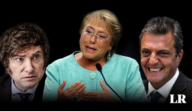 Bachelet y otros políticos y personalidades de Latinoamérica y Europa pidieron frenar el triunfo de Milie votando por Massa.  Foto: composición LR/Expansión/EFE