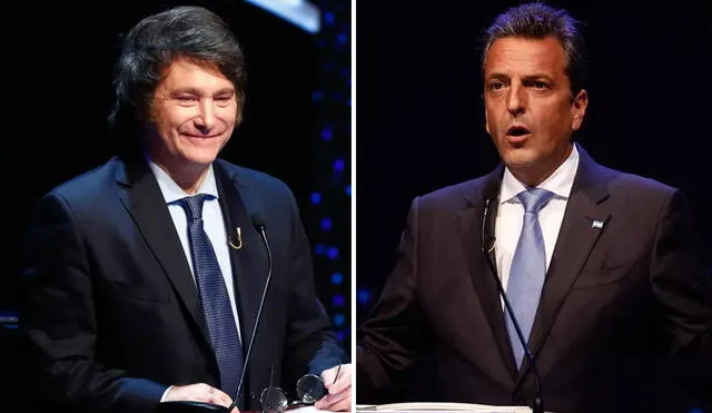 Último encuentro. Javier Milei y Sergio Massa buscarán convencer a los electores argentinos  que aún no han definido su voto a una semana del balotaje. Foto: composición LR/EFE