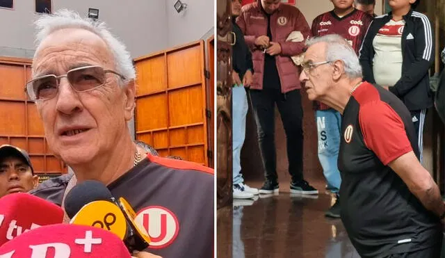 Jorge Fossati y el plantel crema llegaron hasta el templo de las Nazarenas para agradecer el título. Foto: La República/Bella Alvites