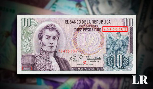 Este billete de 10 pesos se ha convertido en uno de los más buscados en Colombia. Foto: composición LR
