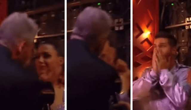 Marcelo Tinelli sorprendió a todos en su set de televisión al besar a Milett Figueroa. Foto: composición LR/América TV