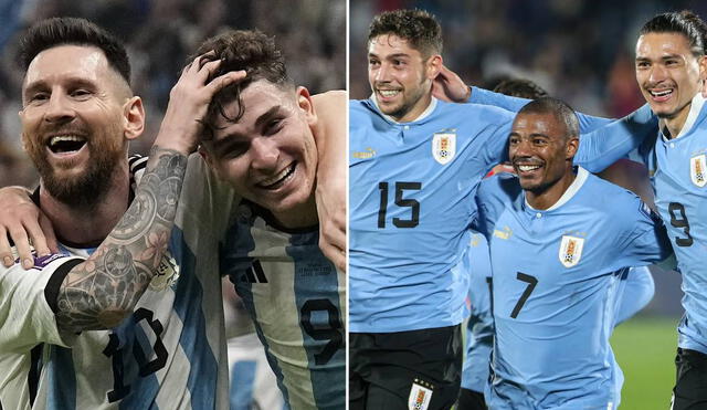 Argentina sigue invicto en las Eliminatorias 2026 y Uruguay ha perdido solo un encuentro. Foto: composición LR/EFE
