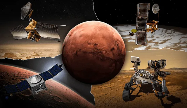 La NASA actualmente tiene 6 naves operativas en Marte. Foto: composición de Jazmín Ceras/La República/NASA