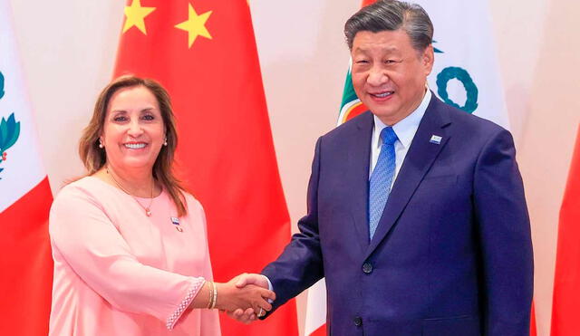 Dina Boluarte y presidente chino Xi Jinping. Foto: Presidencia Perú