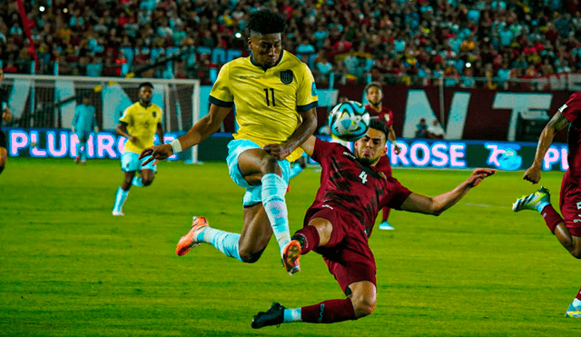 Ecuador y Venezuela se enfrentaron en el Monumental de Maturín. Foto: FEF