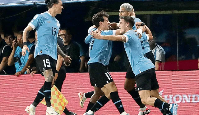 Merecido. La celebración de los uruguayos tras el final. Foto: EFE