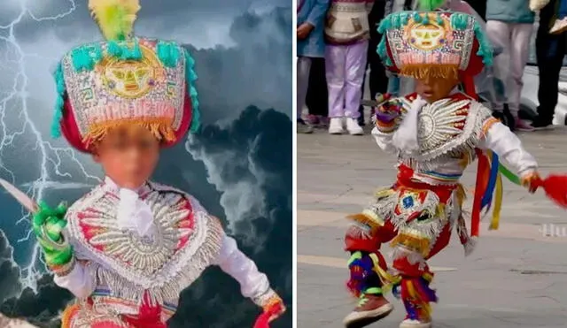 'Pato de Oro', el pequeño danzante de tijeras que causa sensación en TikTok. Foto: Composición LR