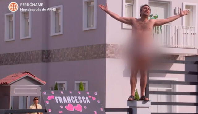 Diego cayó en la trampa de Francesca y se desnudó. Foto: Captura de América TV